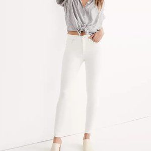 Madewell 9” Mid Rise White Skinny Jeans